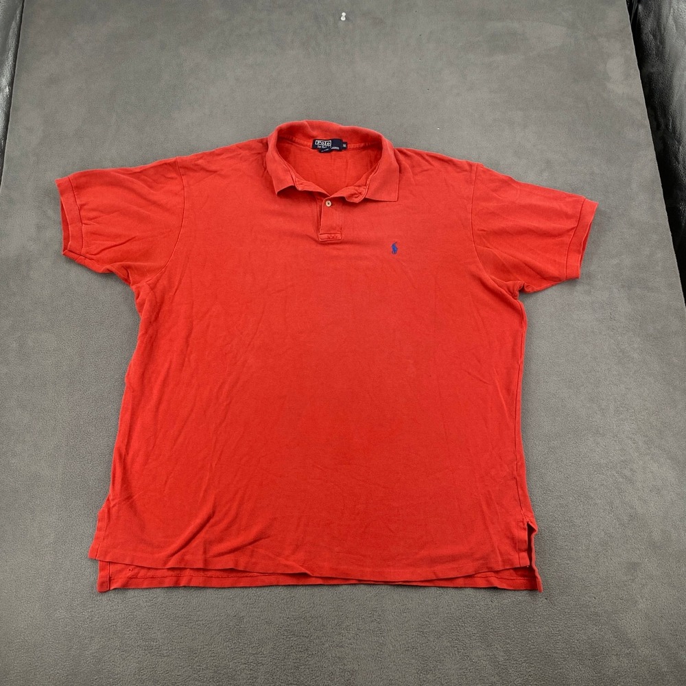 Vintage Polo Ralph Lauren Mens XXL Red Short Sleeve Pique Polo Shirt Made in USA